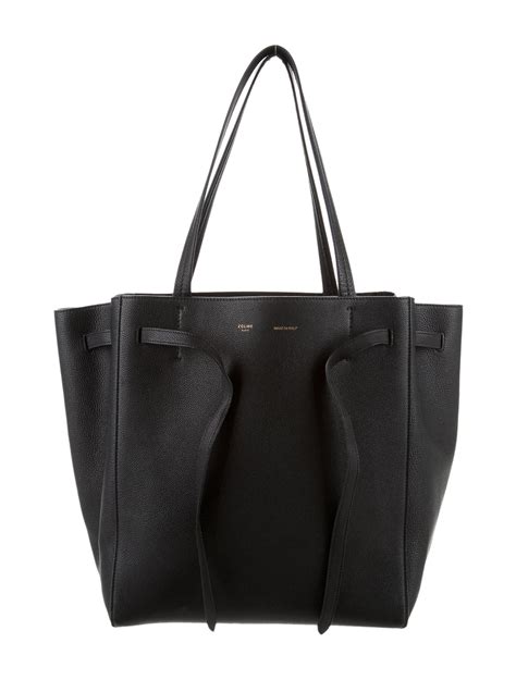 celine black leather large tote bag|Celine tote bag buy online.